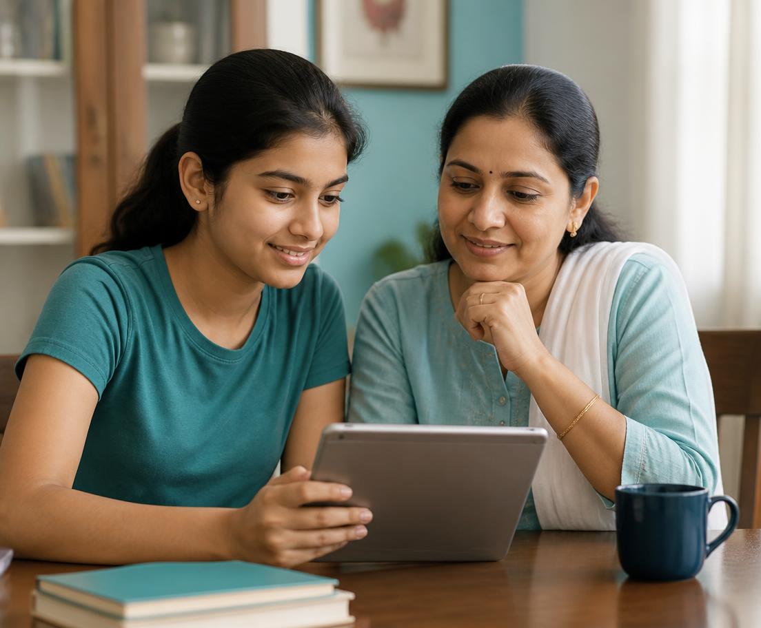 A student and parent exploring mentor options together